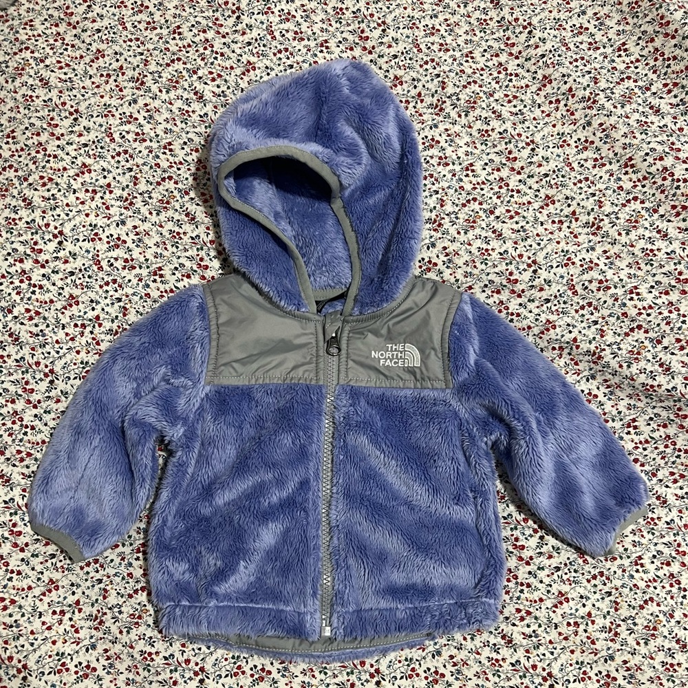 North face baby girls hooded fleece, EUC, 3-6 mo